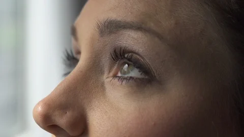 Close up on eye blinking Stock Footage 86886648