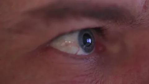 Close up eye blinking slow motion 50 fps Video stock 220351116