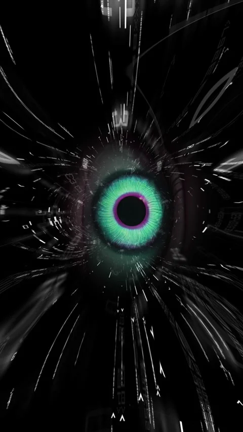 CLose up of eye with digital interface in the back concept of modern virtua.. Video stock 299461258