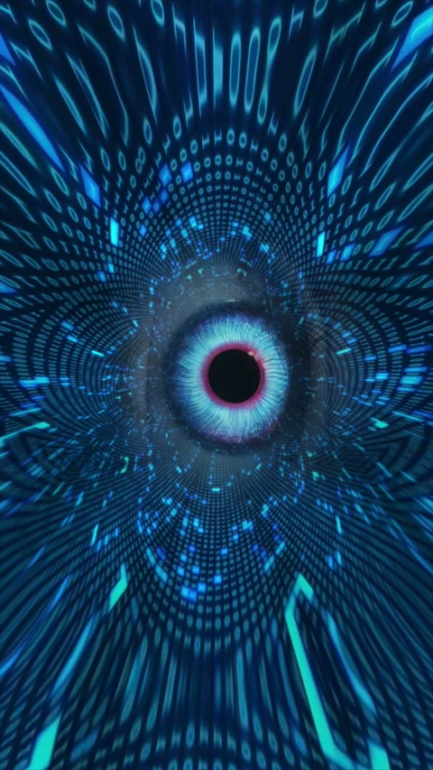 CLose up of eye with digital interface in the back concept of modern virtua.. 스톡 동영상 299461326