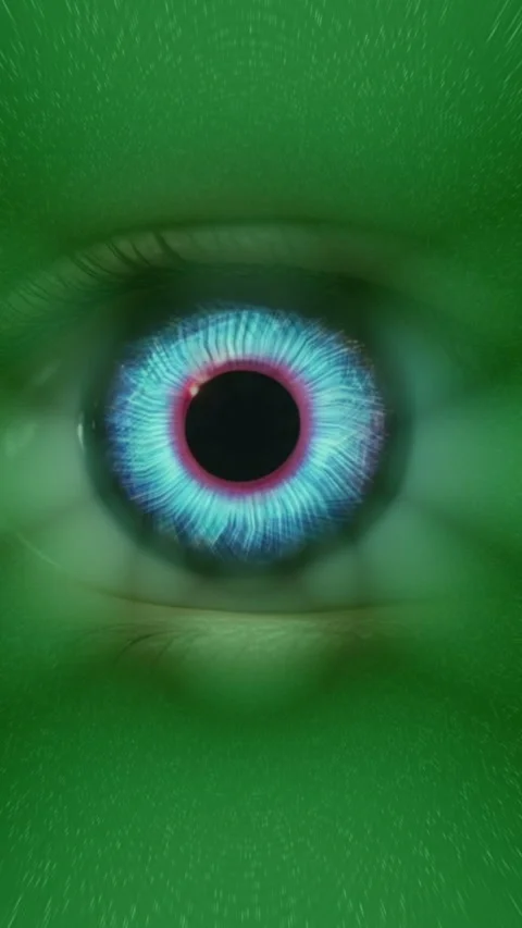 CLose up of eye with digital interface in the back concept of modern virtua.. Stock Footage 306549743