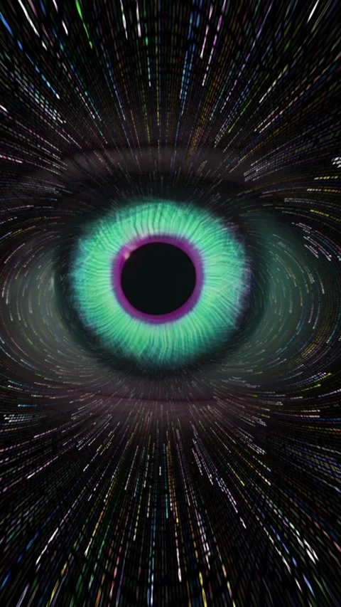 CLose up of eye with digital interface in the back concept of modern virtua.. Video stock 307965754