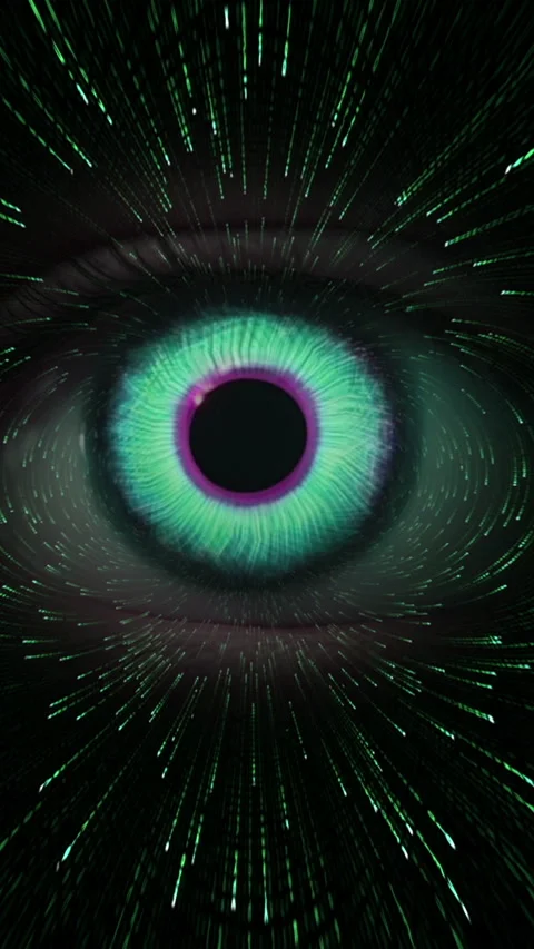 CLose up of eye with digital interface concept of modern virtual reality ve.. Video stock 304004267
