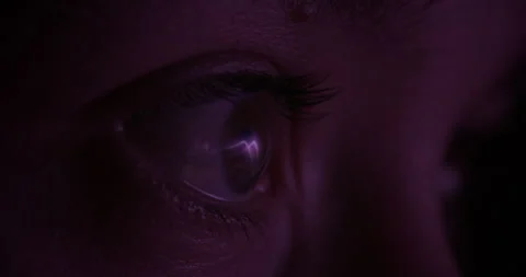 Close Up Eye Flashing Light Stock Footage 261112612