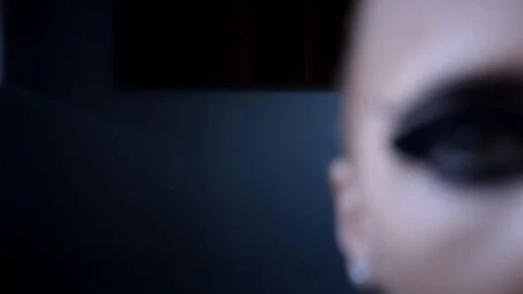 Close-up of eye with heavy black makeup on Stock-Footage 120426007