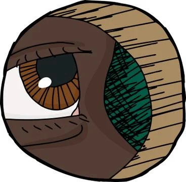 Close up Eye in Hole Stock Illustration