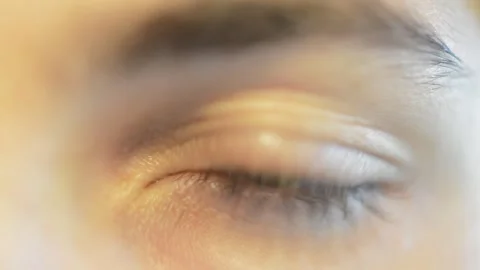 Close-up eye iris pupil of a young caucasian man. Stock Footage 240910835
