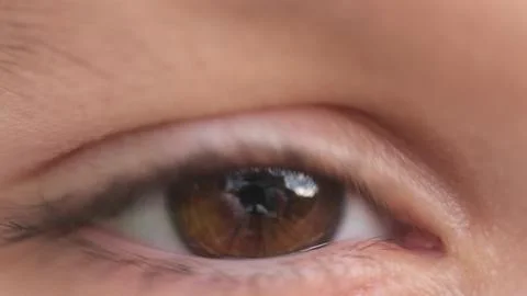 Close up of Eye of Kid Blinking. Macro Stock Photos