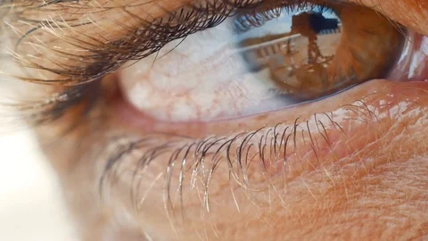 Close up of an eye looking intensely at the camera Stock Footage 93450535