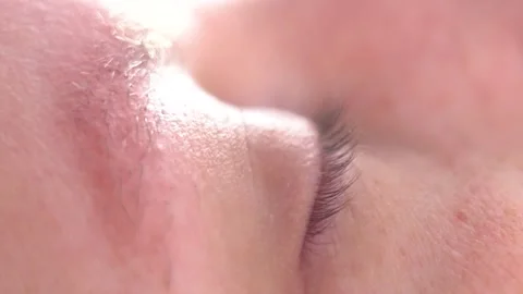 Close-up of Eye Movement in a Middle Aged Man During Sleep Stock Footage 156349505