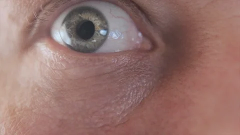Close-up of an eye with a moving pupil Stock Footage 128699155