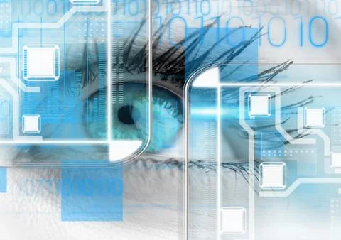 Close up of eye in process of scanning Stock Photos