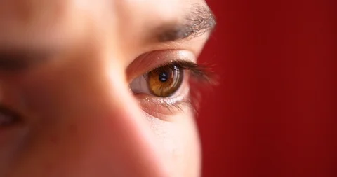 Close up eye reflection man using new technology obsession addiction concept Stock Footage 91938420