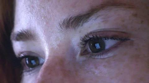 Close up eye reflection tablet ipad screen technology woman modern 4k  Video stock 77870860