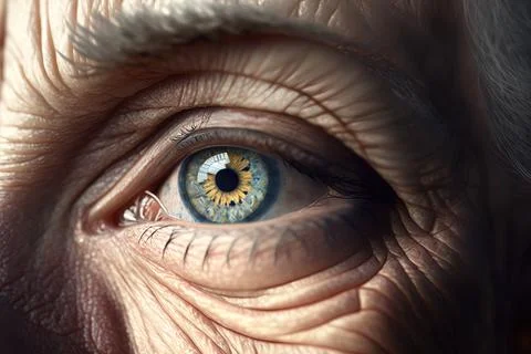 A close up of an eye with a yellow iris in it's iris iris realistic eyes a .. Stock Illustration