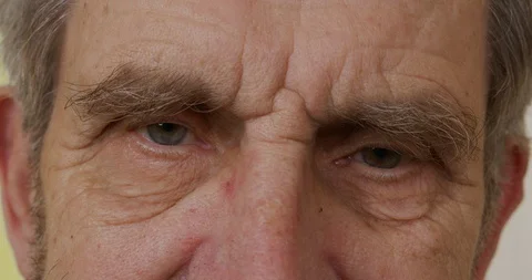 Close-up. Eyes of an elderly man. 6k. Stock Footage 129732566