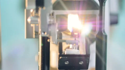 Close up of an eyesight testing machine moving in different direction 库存影片 85931768