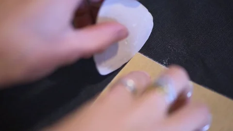 Close Up Fabric Chalk Stock Footage 104817632