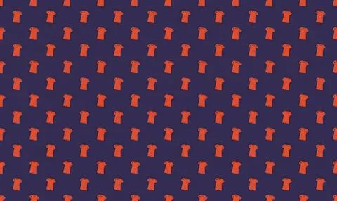 Close-up of fabric with small red and orange pattern on dark blue Stock Illustration