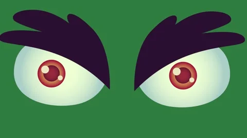A close up of face with big eyes and the green monster red background pair Stock-Footage 336885942