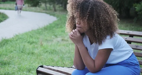 Close up face of crying African American woman suffering psychological problem Video stock 169190259