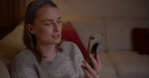 Close up of face during video call Video stock 305085992