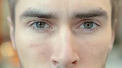 Close-up face of handsome man Stock Footage 68399212