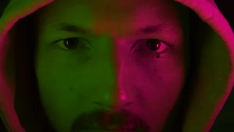 Close up face handsome young man looking at camera with serious and confident Stock Footage 118472785