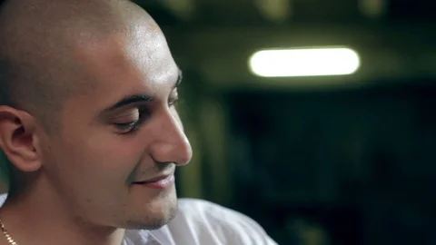 Close-up face of a laughing man Stock Footage 71538640