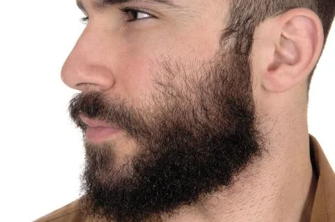 Close up of face of man with beard and mustache Stock Photos