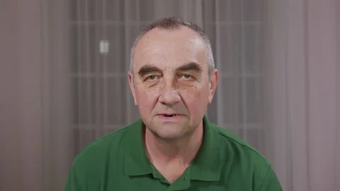 Close-up of the face of man a missing tooths in his mouth. Stock Footage 131198954