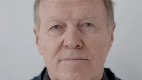 Close up face of mature man pose indoor looking at camera. Stock Footage 272791630