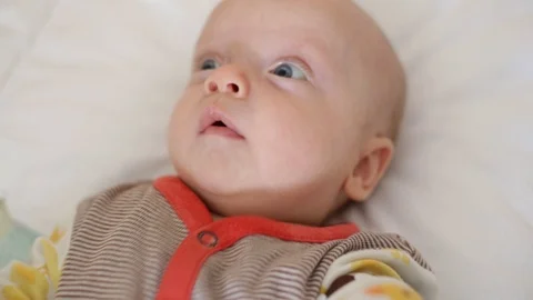 Close-up face of a newborn Stock Footage 121765931