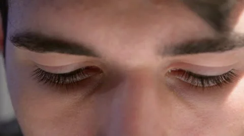 Close up Face of a Pensive Young Man Stock Footage 60444354