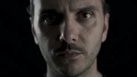 Close up face portrait of young guy who is shocked. Surprised, disgusting you Stock Footage 133883349