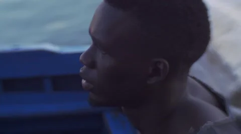 Close-Up Face Thinking While Riding A Boat 03 Video stock 67522056