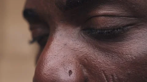 Close up on face of young african man in meditation with eyes closed Stock Footage 240325645