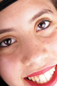 Close up of the face of a young lady Stock Photos
