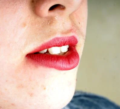 Close up of the face of a young lady Stock Photos