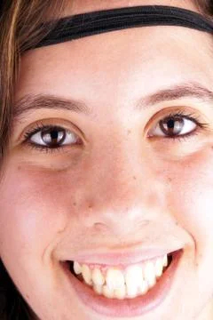 Close up of the face of a young lady Stock Photos