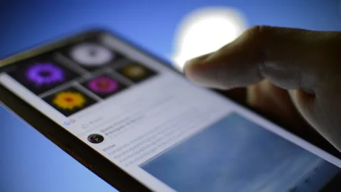 Close-up facebook social network app on a phone. facebook background 库存影片 196088938