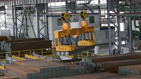 Close up of a factory overhead crane Video stock 66501068