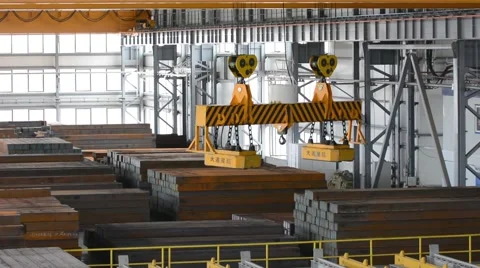 Close up of a factory overhead crane Video stock 66501106