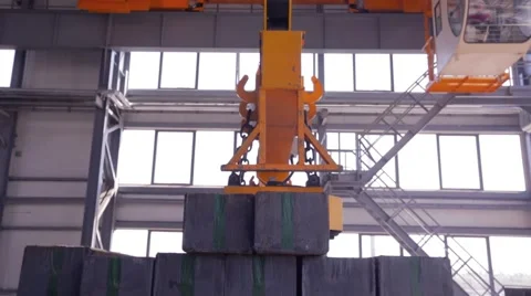 Close up of a factory overhead crane Stock Footage 68524020