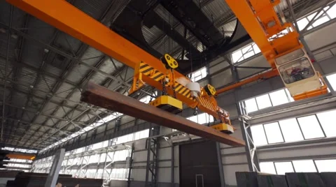 Close up of a factory overhead crane Stock Footage 68524109