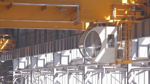 Close up of a factory overhead crane Stock Footage 71446661