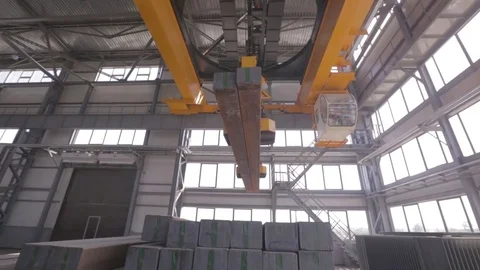 Close up of a factory overhead crane Video stock 73894149