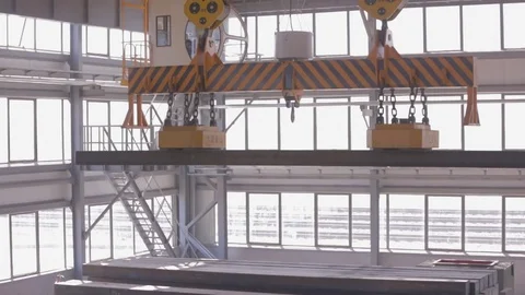 Close up of a factory overhead crane Video stock 74072757