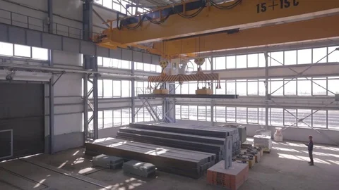 Close up of a factory overhead crane Video stock 74073017