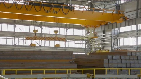 Close up of a factory overhead crane Video stock 74080706